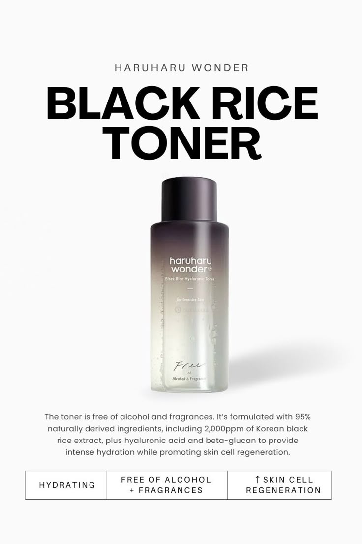 Haruharu Wonder Black Rice Hyaluronic Toner for Sensitive Skin