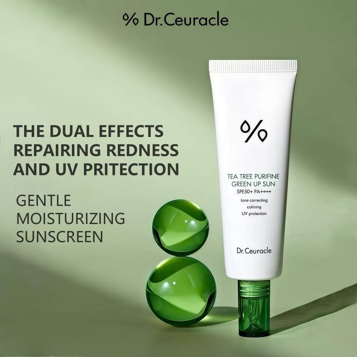 %Dr. Ceuracle Tea Tree Purifine Green Up Sun SPF50+